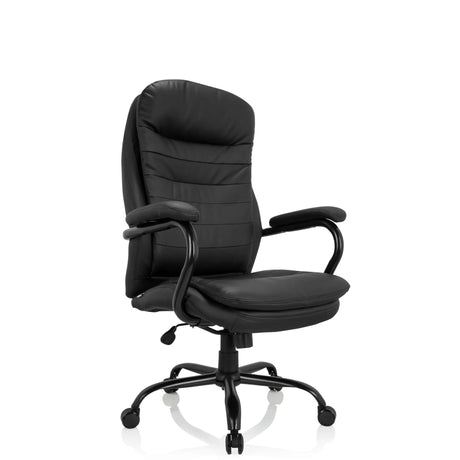 Drehstuhl RELAX XXL B aus schwarzem Kunstleder mit gesteppter Polsterung von hjh OFFICE