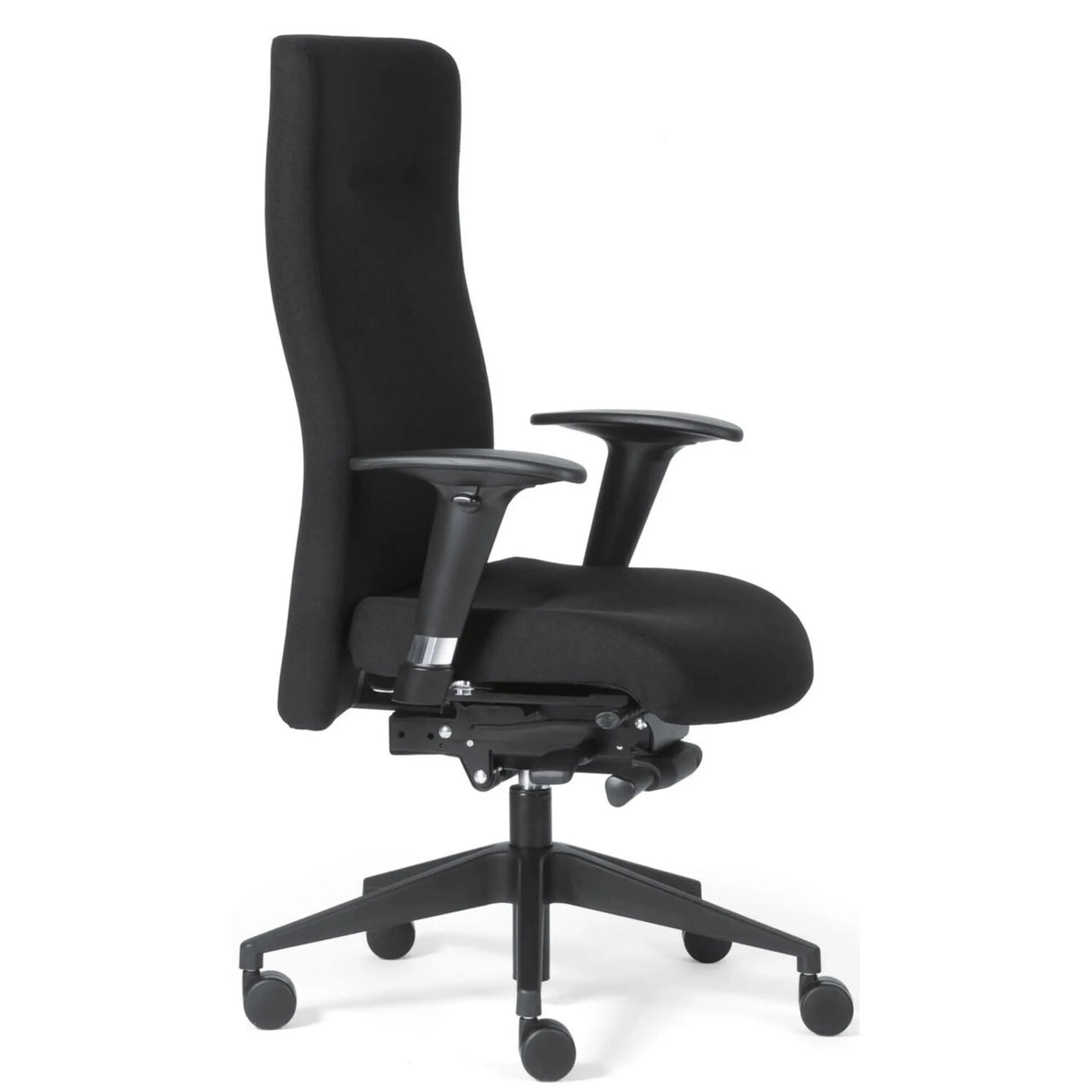 Luxus-Chefsessel ROVO XP mit schwarzem Stoffbezug, Armlehnen und Rollenfußkreuz von Rovo Chair