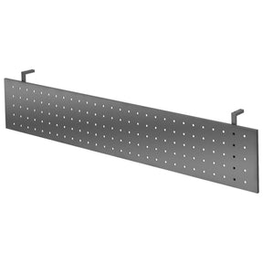 Graphitfarbene Sichtblende RSI 12 G mit quadratischen Lochmustern und zwei Halterungen von hjh OFFICE PRO