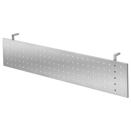 Silberne Sichtblende RSI 12 S mit Lochraster und Befestigungshalterungen von hjh OFFICE PRO