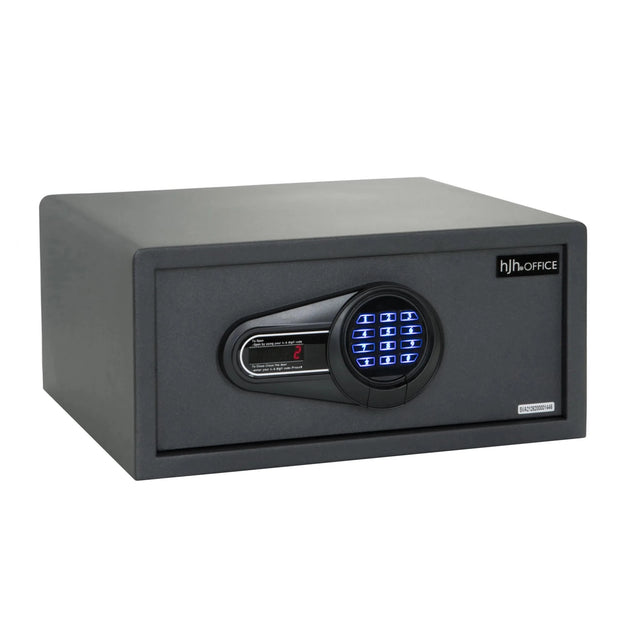 Schwarzer Tresor SAFE COMPACT I mit digitalem Tastenschloss und Metallgehäuse von hjh OFFICE