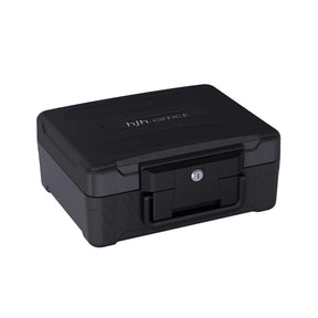 Schwarzer Tresor Safe Compact Slim mit robustem Gehäuse und einem Schloss von hjh OFFICE