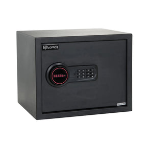 Schwarzer Tresor SAFE COMPACT mit digitalem Tastenschloss und roter LED-Anzeige von hjh OFFICE
