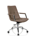 Home-Office-Bürostuhl SARANTO II in Macchiatobraun mit Armlehnen und Aluminiumfußkreuz von hjh OFFICE
