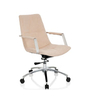 Homeoffice-Bürostuhl SARANTO II in Beige mit Armlehnen und verchromtem Fußkreuz von hjh OFFICE