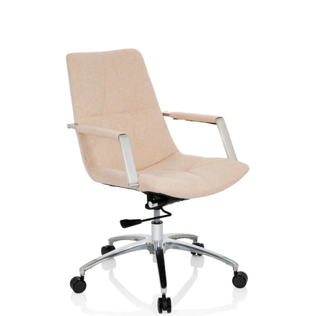 Homeoffice-Bürostuhl SARANTO II in Beige mit Armlehnen und verchromtem Fußkreuz von hjh OFFICE