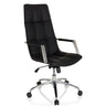 Schwarzer Home-Office-Chefsessel SARANTO PRO aus Leder mit Steppung und Aluminiumfußkreuz von hjh OFFICE