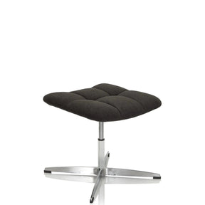 Schwarzer Polsterhocker SARANTO mit Stoffbezug und vierstrahligem Metallfuß von hjh OFFICE