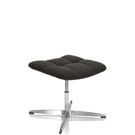 Schwarzer Polsterhocker SARANTO mit Stoffbezug und vierstrahligem Metallfuß von hjh OFFICE