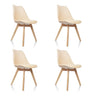 Vier beige Schalenstühle SCANDI 4 mit hellen Holzbeinen im Set von hjh OFFICE