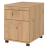 System Rollcontainer SIGNA AC20 in Asteiche mit silbernen Bügelgriffen und Rollen von hjh OFFICE PRO
