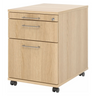 System Rollcontainer SIGNA AC20 in Eiche-Optik mit drei Schubladen, Metallbügelgriffen und Rollen von hjh OFFICE PRO