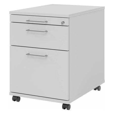 Grauer System Rollcontainer SIGNA AC20 aus Metall mit drei Schubladen und Bügelgriffen von hjh OFFICE PRO