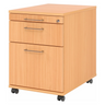 System Rollcontainer SIGNA AC20 in Buche-Optik mit Metall-Bügelgriffen und Rollen von hjh OFFICE PRO