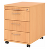 System Rollcontainer SIGNA AC30 in Buchenoptik mit vier Schubladen und Metallbügelgriffen von hjh OFFICE PRO