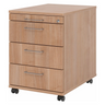 System Rollcontainer SIGNA AC30 in Nussbaum-Optik mit vier Schubladen und Bügelgriffen von hjh OFFICE PRO