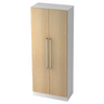 Aktenschrank SIGNA G 7100 in Weiß und Eiche mit zwei Türen und Chromgriffen von hjh OFFICE PRO