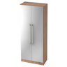 Schrank SIGNA G 7100 in Nussbaum-Optik mit silbernen Metallfronten und zwei Chromgriffen von hjh OFFICE PRO