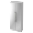 Metallschrank SIGNA G 7100 in Weiß-Silber mit zwei Türen und langen Chromgriffen von hjh OFFICE PRO