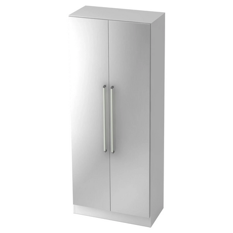 Metallschrank SIGNA G 7100 in Weiß-Silber mit zwei Türen und langen Chromgriffen von hjh OFFICE PRO