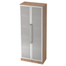 Aktenschrank SIGNA G 7100G in Nussbaum-Optik mit zwei mattierten Glastüren und Chromgriffen von hjh OFFICE PRO