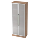 Aktenschrank SIGNA G 7100G in Nussbaum-Optik mit zwei mattierten Glastüren und Chromgriffen von hjh OFFICE PRO