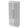 Metallschrank SIGNA G 7100G in Weiß-Silber mit zwei mattierten Glastüren und Chromgriffen von hjh OFFICE PRO