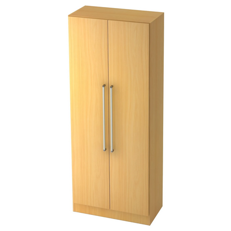 Zweitüriger Aktenschrank SIGNA G 7200 in Buche-Optik mit zwei silbernen Chromgriffen von hjh OFFICE PRO