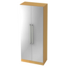 Schrank SIGNA G 7200 in Buche und Silber mit zwei silbernen Metallgriffen von hjh OFFICE PRO