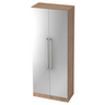 Schrank SIGNA G 7200 in Nussbaum-Optik mit silbernen Metallfronten und Chromgriffen von hjh OFFICE PRO