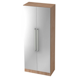 Schrank SIGNA G 7200 in Nussbaum-Optik mit silbernen Metallfronten und Chromgriffen von hjh OFFICE PRO
