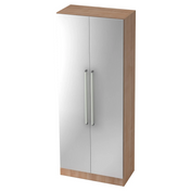 Schrank SIGNA G 7200 in Nussbaum-Optik mit silbernen Metallfronten und Chromgriffen von hjh OFFICE PRO