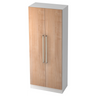 Aktenschrank SIGNA G 7200 in Weiß und Nussbaum mit zwei langen Chromgriffen von hjh OFFICE PRO