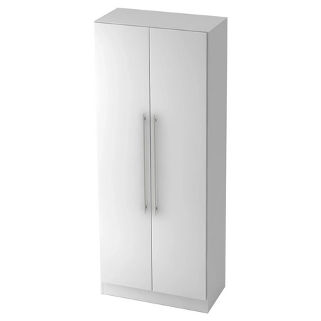 Weißer Aktenschrank SIGNA G 7200 aus Kunststoff mit zwei Türen und Relinggriffen von hjh OFFICE PRO