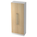 Schrank SIGNA G 7200 in Weiß und Eiche mit zwei Chromgriffen von hjh OFFICE PRO