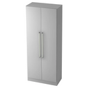 Grauer Aktenschrank SIGNA G 7200 aus Metall mit zwei Türen und Chromgriffen von hjh OFFICE PRO