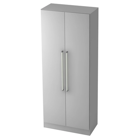 Grauer Aktenschrank SIGNA G 7200 aus Metall mit zwei Türen und Chromgriffen von hjh OFFICE PRO
