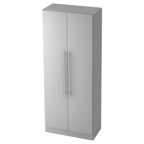 Grauer Aktenschrank SIGNA G 7200 aus Kunststoff mit zwei Türen und Relinggriffen von hjh OFFICE PRO