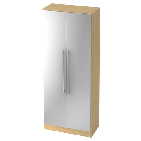 Schrank SIGNA G 7200 in Ahorn-Optik mit silbernen Kunststoff-Relinggriffen von hjh OFFICE PRO