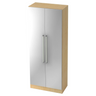 Schrank SIGNA G 7200 in Ahorn und Silber mit zwei silbernen Metallgriffen von hjh OFFICE PRO