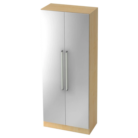 Schrank SIGNA G 7200 in Ahorn und Silber mit zwei silbernen Metallgriffen von hjh OFFICE PRO