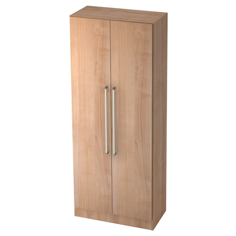 Aktenschrank SIGNA G 7200 in Nussbaum-Optik mit zwei Türen und silbernen Chromgriffen von hjh OFFICE PRO