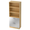 Regal SIGNA G 7300 aus hellem Ahornholz mit zwei silbernen Schubladen und Chromgriffen von hjh OFFICE PRO