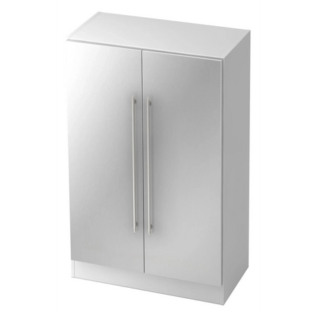 Weißer Aktenschrank SIGNA G 7550 mit zwei Türen und silbernen Relinggriffen von hjh OFFICE PRO
