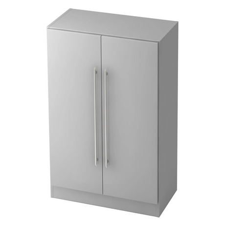 Grauer Aktenschrank SIGNA G 7550 aus Kunststoff mit zwei Türen und Relinggriffen von hjh OFFICE PRO
