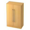 Aktenschrank SIGNA G 7550 in Buchenoptik mit zwei Türen und silberfarbenen Chromgriffen von hjh OFFICE PRO