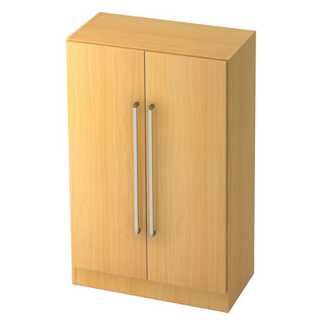 Aktenschrank SIGNA G 7550 in Buchenoptik mit zwei Türen und silberfarbenen Chromgriffen von hjh OFFICE PRO