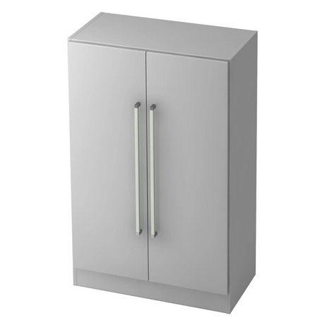 Grauer Aktenschrank SIGNA G 7550 mit zwei Türen und langen Chromgriffen von hjh OFFICE PRO