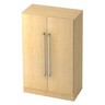 Schrank SIGNA G 7550 aus hellem Ahornholz mit zwei Chromgriffen von hjh OFFICE PRO