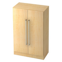 Schrank SIGNA G 7550 aus hellem Ahornholz mit zwei Chromgriffen von hjh OFFICE PRO